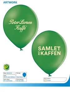 1000 stk. reklameballoner med forskellige tryk på 2 sider, Logo tryk Creme