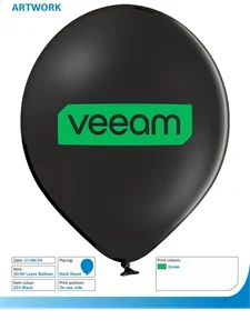 Reklameballon med et farvet tryk i grøn