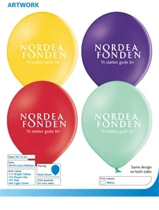 Gul, Lilla, rød og grønne reklameballoner
