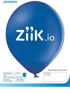 Royal Blue ballon med hvidt logo