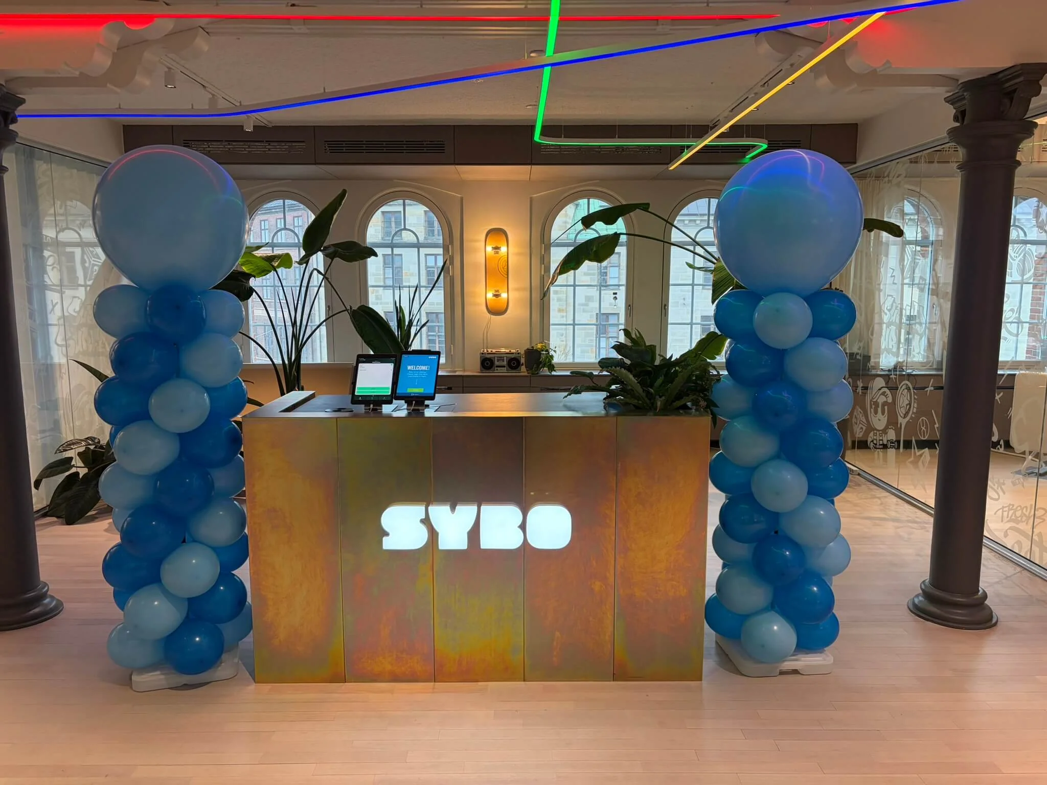 Ballonsøjler til Sybogames